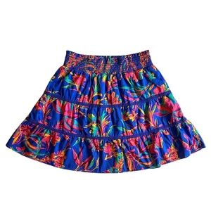 J. Crew Women's Floral Smocked Tiered Mini Skirt Size S Multicolor